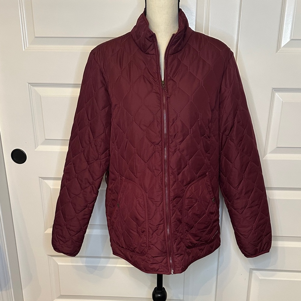 Eddie Bauer Women's Burgundy Quilted Puffer Jacket